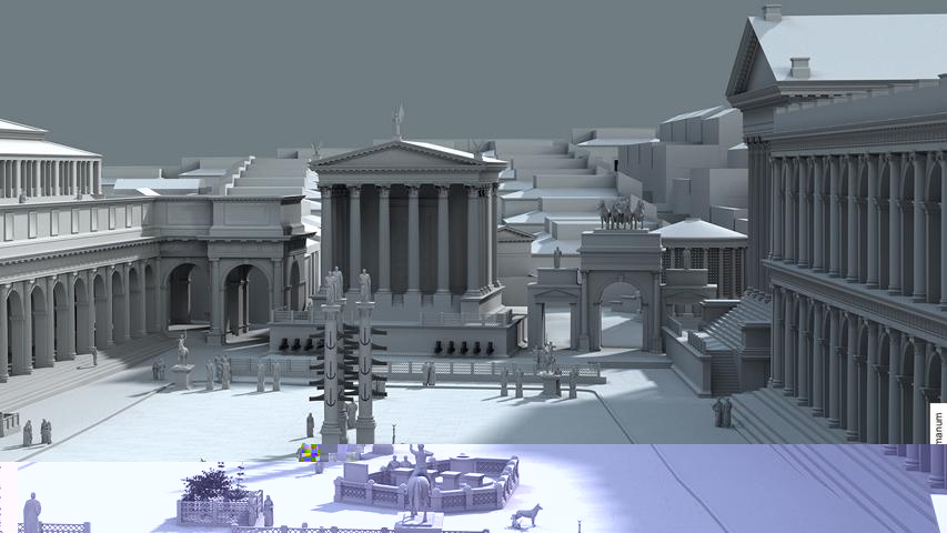 001867 Rom Forum Romanum Divus Iulius Tempel Rekonstruktion (DigitForRom)